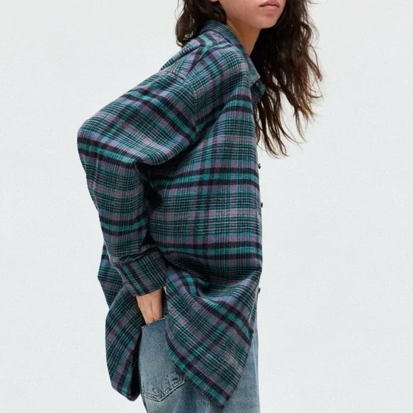 BDG Dani Oversized Plaid Shirt - Picture 2 of 9